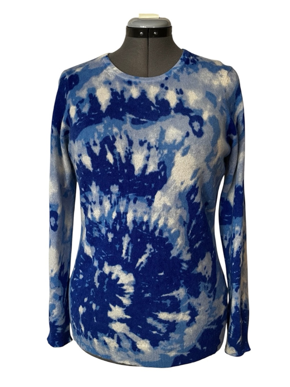 Charter Club Luxury Cashmere Table Crewneck Duchess Blue L